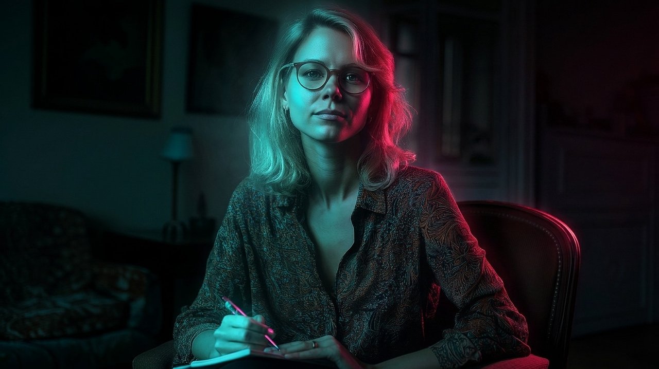 Portrait relit with Neon Split