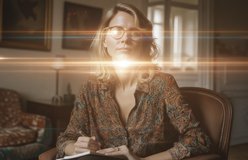 Portrait relit with Anamorphic Flare