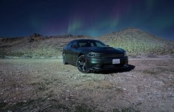 Car relit with Aurora Borealis