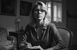 A portrait relit with Classic Noir