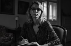 Portrait relit with 1940s Film Noir